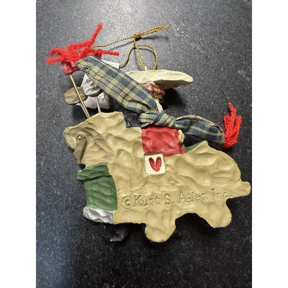 Vintage Kurt S Adler Santa's World Snowman Car Christmas Ornament 4